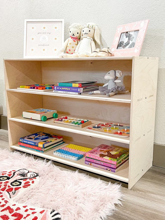 Copy of Custom 5 Set Bundle VIOLET - Montessori 36" Toyshelf with 3 Shelves - Toddler Toy Shelf - Montessori Wooden Furniture - Nursery Gift - Wooden Toyshelf - Toy Storage