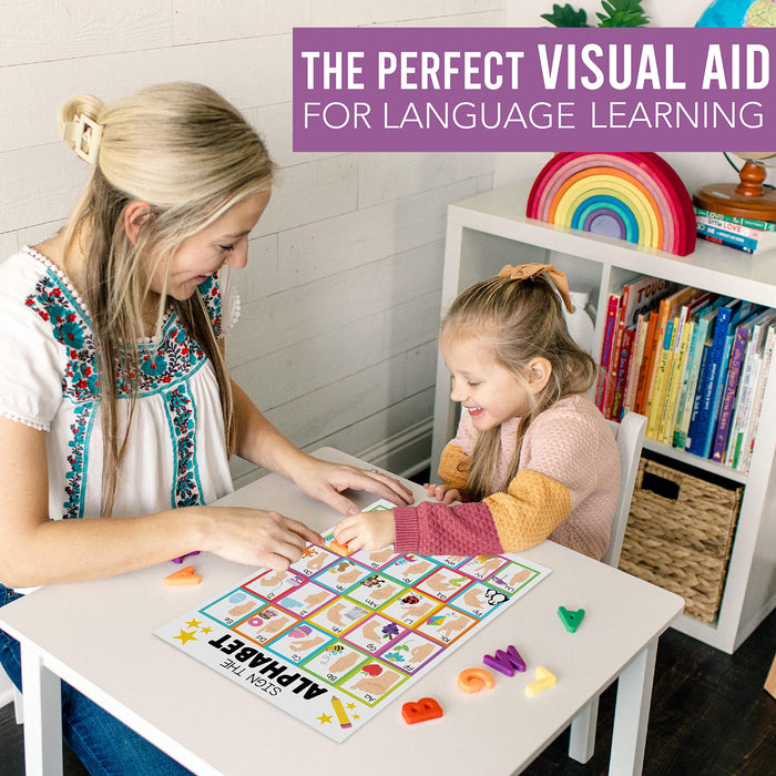 ASL Sign Language Kit: Colorful 8 Poster Set