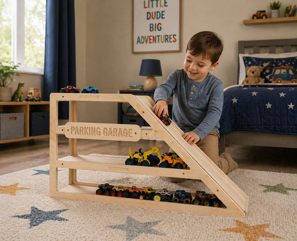 置物 HAVeFUN GARAGE PRODUCTS vaum CAMDEN- Toy Car Storage + Ramp– Bush Acres