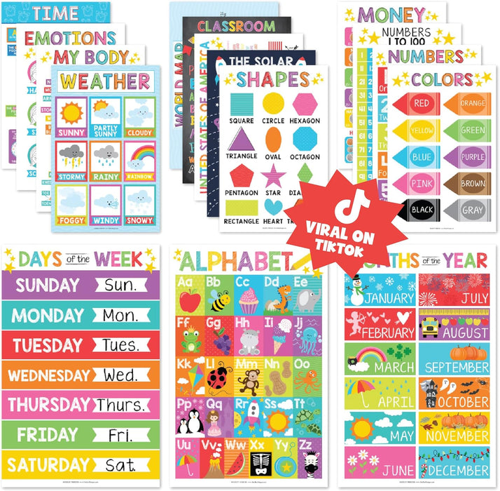 Preschool Head Start Kit, Colorful 16 Poster Pack