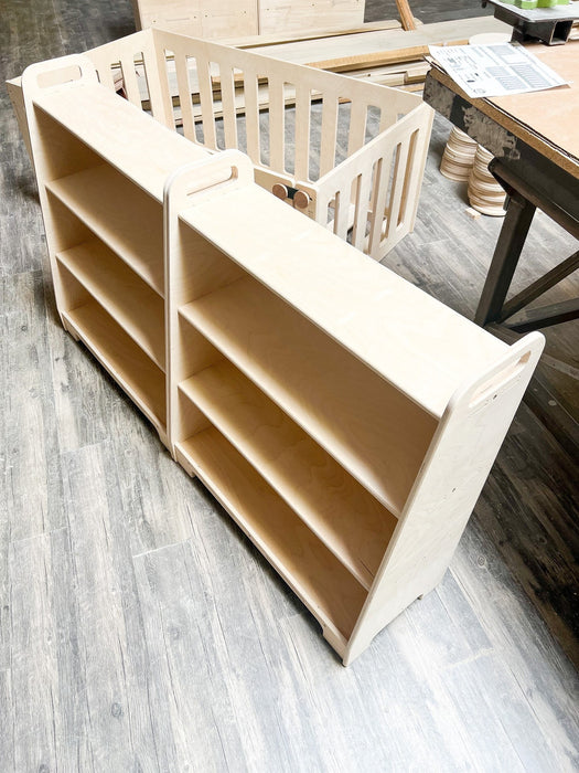 LUANA- Large Montessori Toy Shelf – Toddler Toy Shelf - Montessori Wooden Furniture