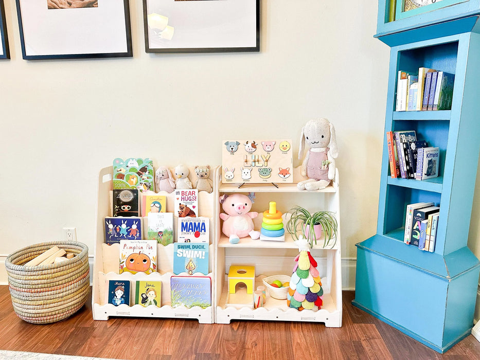 LORI SCALLOPED- Bookshelf + Toy Shelf Set