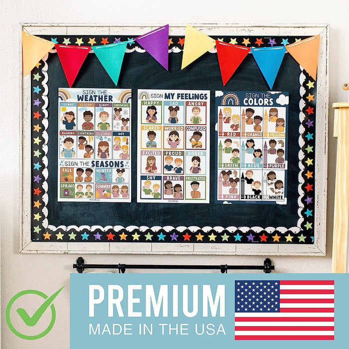 ASL Sign Language Kit: Boho 8 Poster Set