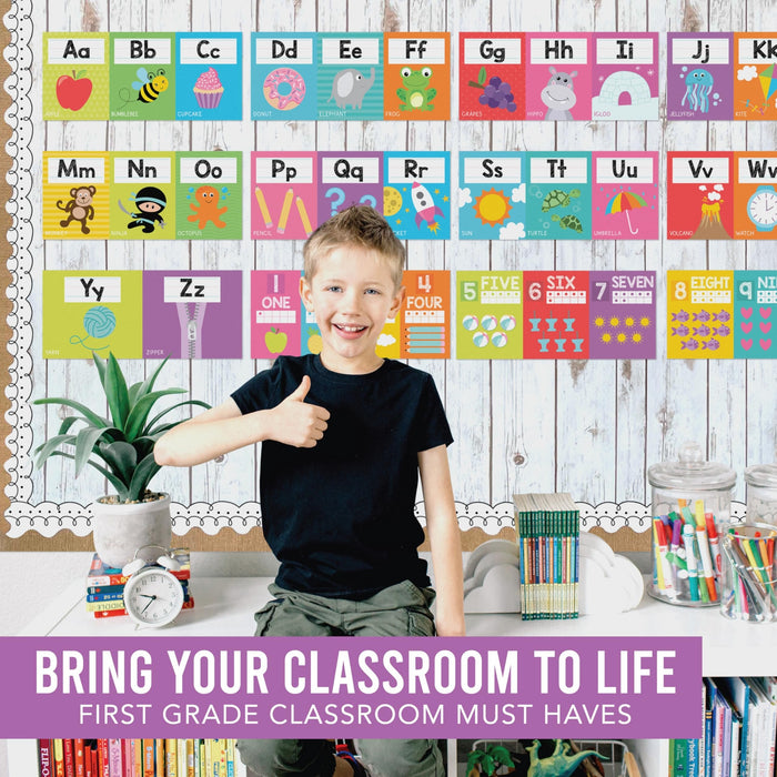 Letters & Numbers Jumpstart Kit: Colorful 12 Poster Pack