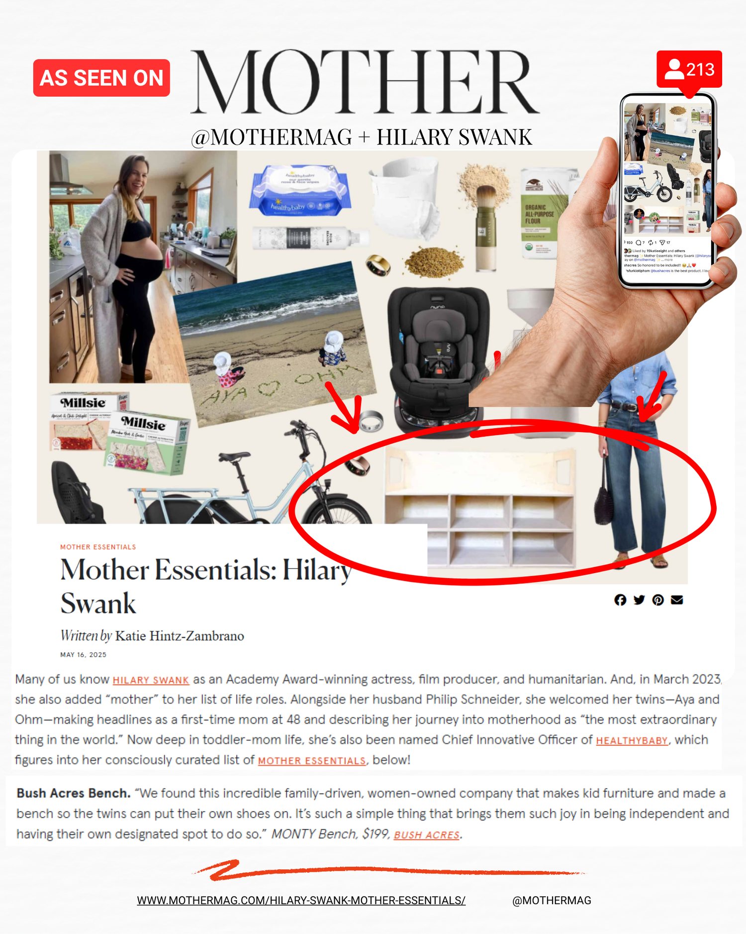 Check Out Our Latest Furniture Collab with Hilary Swank on Instagram @MotherMag