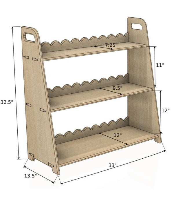 RAY+ROY- Scalloped Toy Shelf + Bookshelf