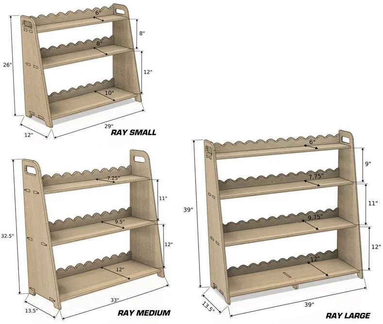 RAY+ROY- Scalloped Toy Shelf + Bookshelf