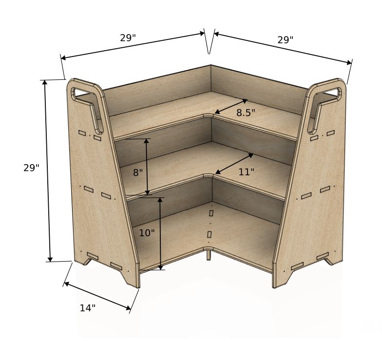 WARREN- Corner Bookshelf