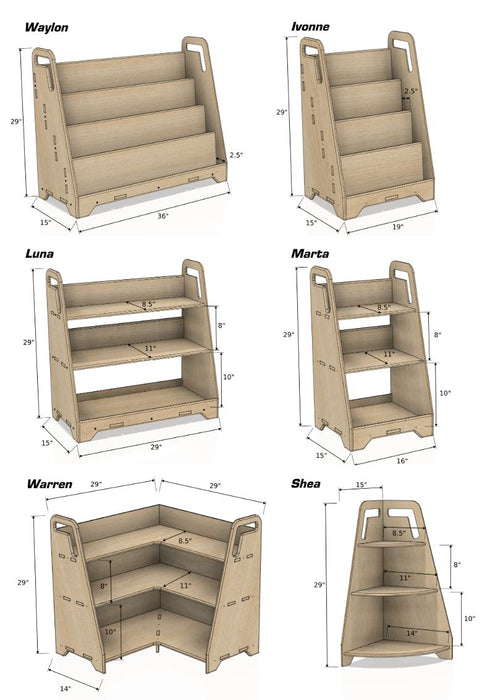 SHEA- Corner Toy Shelves- Set of 2