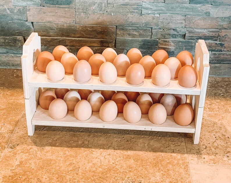 18 Stackable Egg Holder - Egg Storage - Farmhouse Egg Rack - Fresh Egg Storage - Wooden Egg Holder - Wood Egg Carton - Wooden Egg Rack