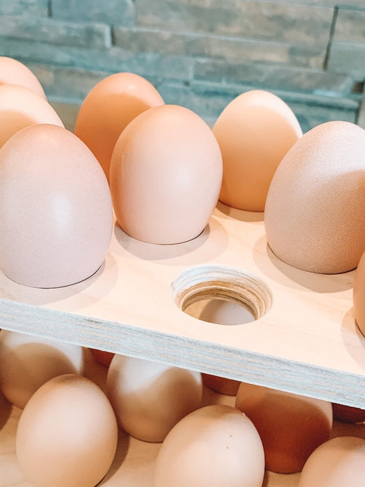  Wooden Double Layer Egg Holder - Farmhouse Kitchen Acacia Egg  Tray Organizer - 2 Tier Fresh Egg Storage Rack Basket for Countertop, 36  Capacity : Home & Kitchen