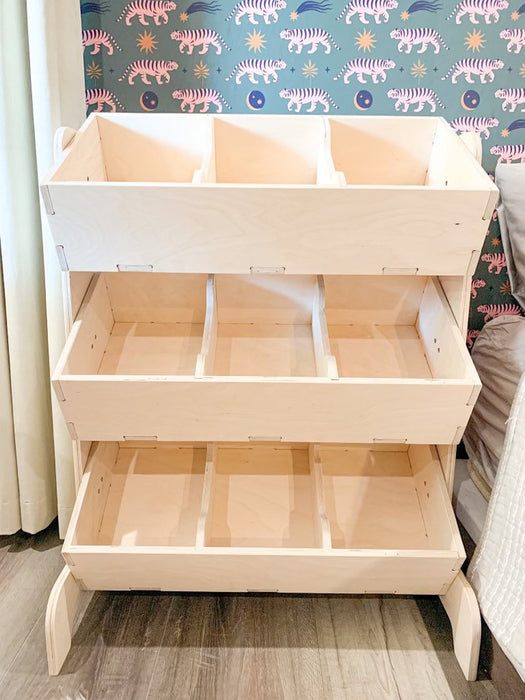 MAVERICK - Montessori Toy Organizer - Toddler Toy Shelf Storage - Montessori Wooden Furniture - Playroom Storage – Playroom Organization