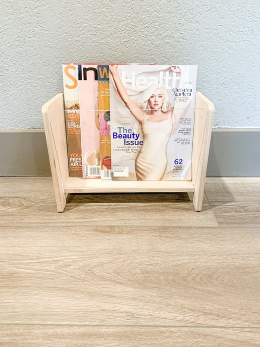 Magazine Holder Wooden Storage Rack - Newspaper Holder for Living Room -  Mail Storage - Book Holder Stand