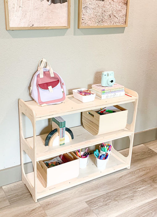 RILEY - Montessori Large 36" Open Sided Toyshelf - Toddler Toy Shelf - Montessori Wooden Furniture