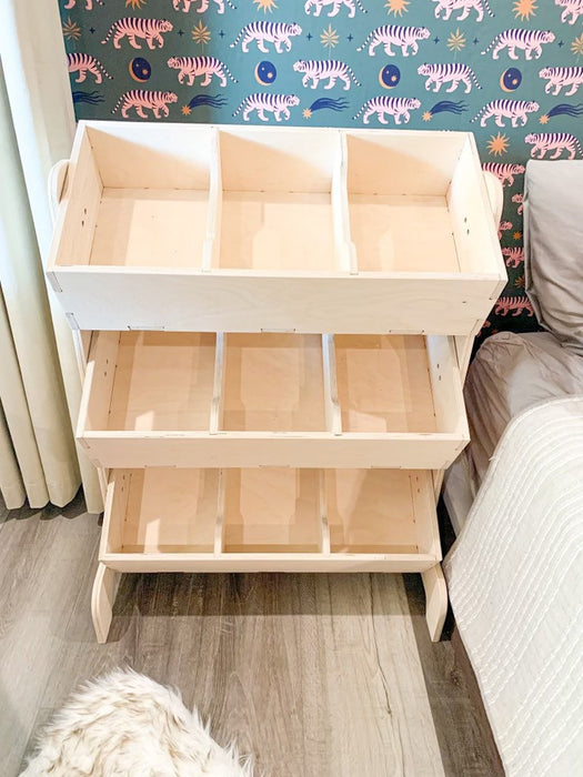MAVERICK - Montessori Toy Organizer - Toddler Toy Shelf Storage - Montessori Wooden Furniture - Playroom Storage – Playroom Organization