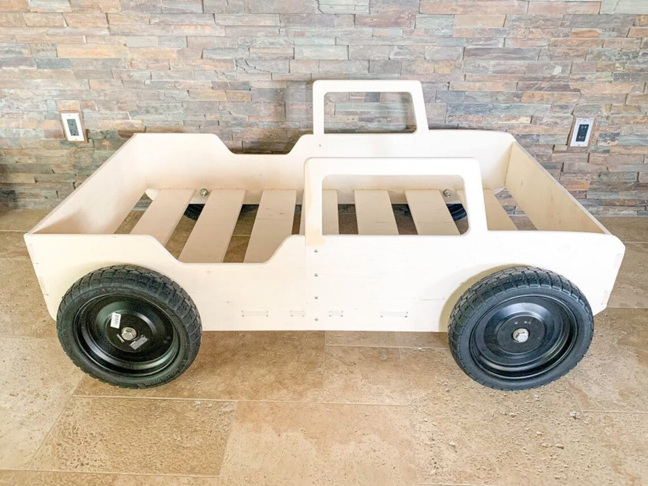 Bronco Bed for Toddlers - Wooden Furniture Children’s Floor Bed – Truck Bed for Kids – Kids Bedroom Furniture - Personalized Text