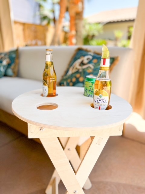 BROSKI - Picnic Side Table - Foldable Picnic Table - Outdoor Beer Table
