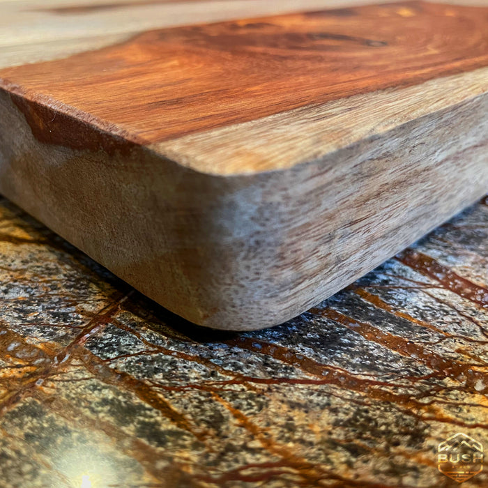 Premium Cutting Board - 10x15x1" Thick Butcher Block - Striped Cutting Board - Valentines Day Gift for Him Unique - Engraved Good Food Good Life