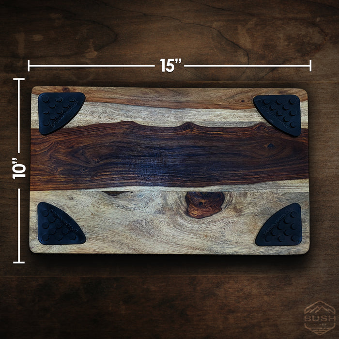 Premium Cutting Board - 10x15x1" Thick Butcher Block - Striped Cutting Board - Valentines Day Gift for Him Unique - Engraved Cuts of Beef