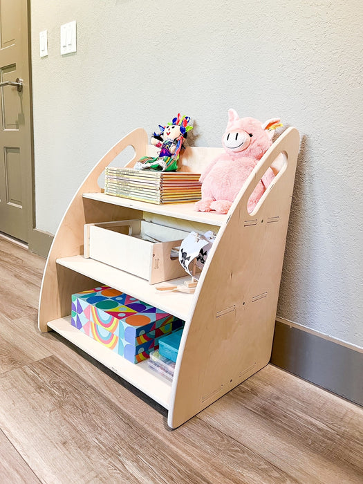 FINA - Med Montessori Toy Shelf - Toddler Toyshelf - Montessori Wooden Furniture - Nursery Gift