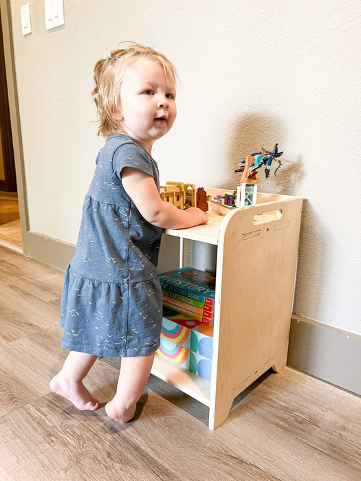 MINNIE - Montessori Play Tray - Montessori Furniture - Wooden Tray - Montessori Shelf - Kids Play Shelf