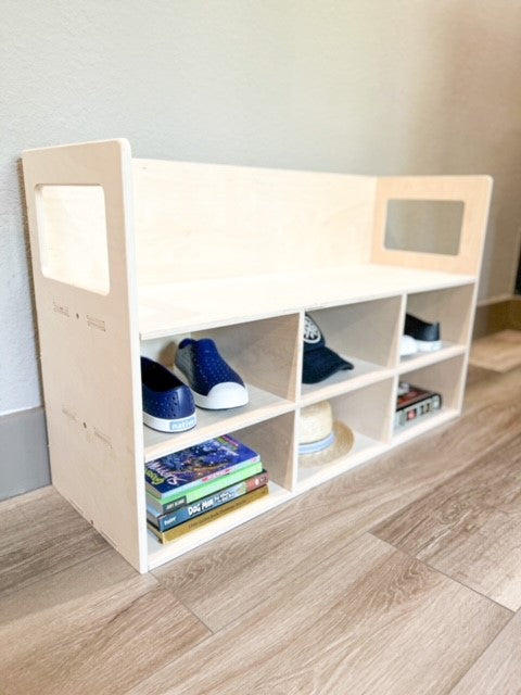 MONTY - 35" Toddler Bench - Montessori Wooden Furniture - Playroom Bench - Toddler Furniture - Kids Shoe Bench