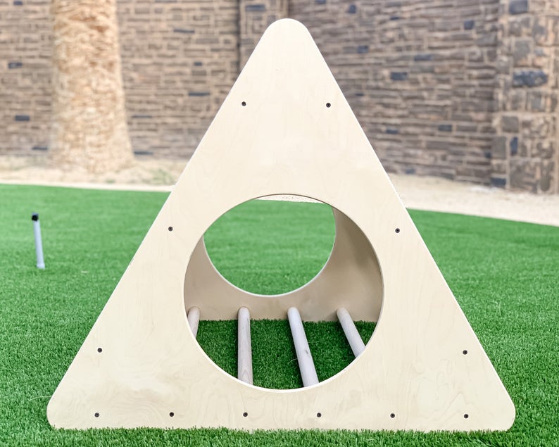 Montessori Furniture Climbing Triangle - Gift for Kids - Kids Rock Climbing Toys - Toddler Gym - Montessori Toys - Wooden Play Triangle