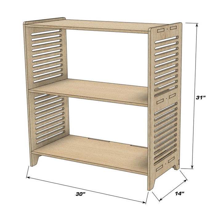 SPARROW MEDIUM (2 shelf single unit) - Minimalist Furniture - Montessori Toy Shelf - Montessori Bookshelf