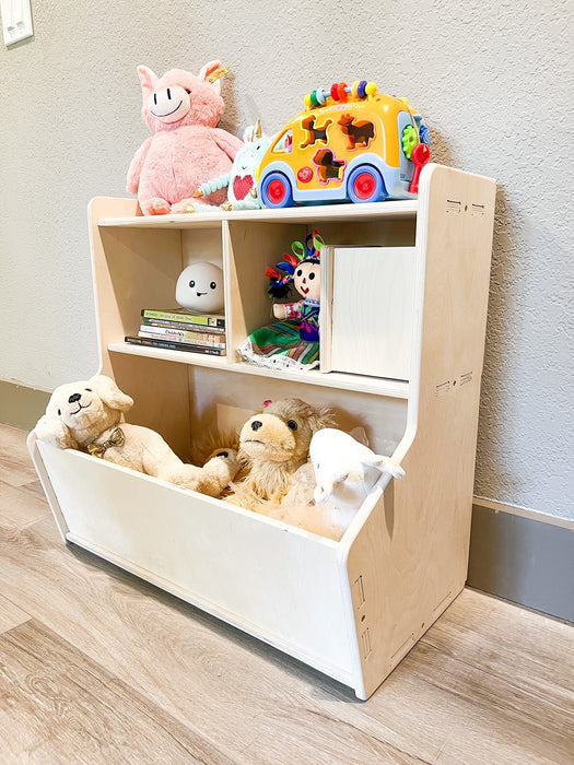 SHELBY - Montessori Toy Shelf with Storage Bin - Toddler Toy Organizer - Montessori Toyshelf