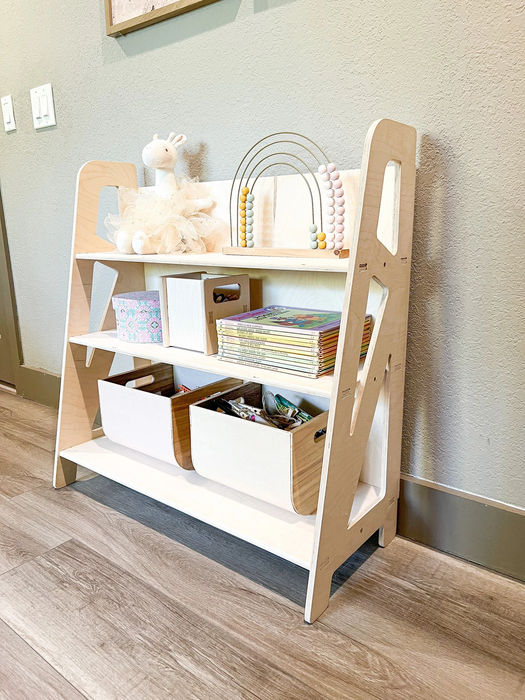 SIENNA - Large Montessori Toy Shelf - Toddler Toyshelf - Montessori Wooden Furniture