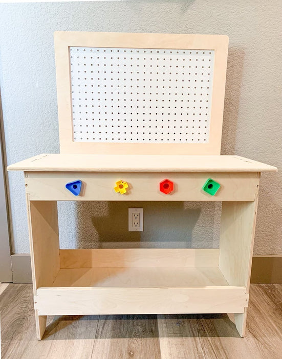 SAWYER - Toddler Tool Bench - Montessori Tool Station - Kids Workbench - Montessori Wooden Furniture - Nursery Gift - Wooden Tool Box