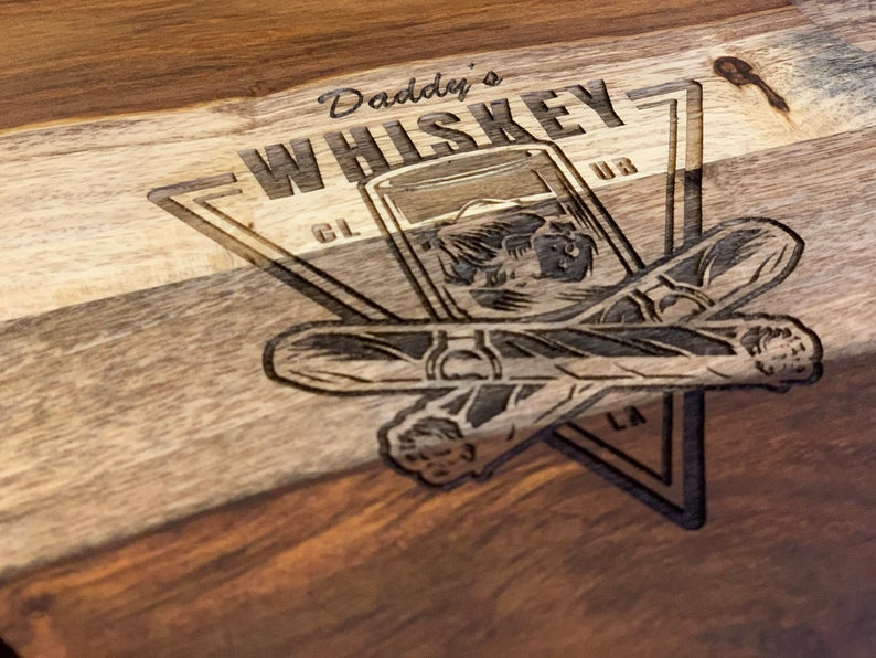Whiskey Flight Board - Handcrafted Hardwood - Bourbon Flight - Whisky Tray - Bourbon Gifts - Whiskey Glasses - Whisky Gifts - Personalize