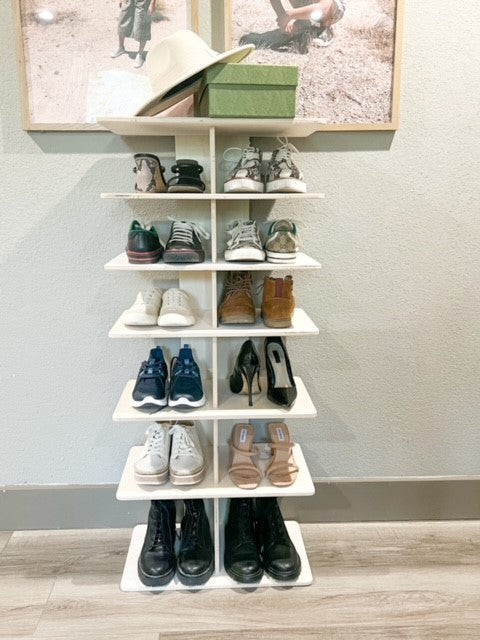 CARRIE- Minimalist Shoe Tower - Wooden Shoe Rack - Closet