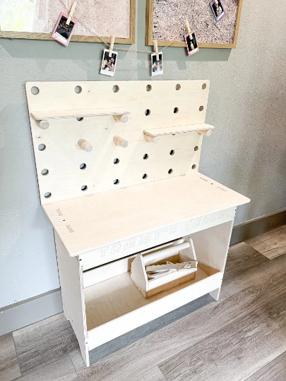 CHAZ - Toddler Pegboard Tool Bench - Montessori Furniture