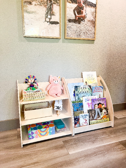 SARAFINA + FINA bundle - Med Montessori Toy Shelf Bookshelf combo - Montessori Wooden Furniture – Nursery Gift – Wooden Toy Shelf