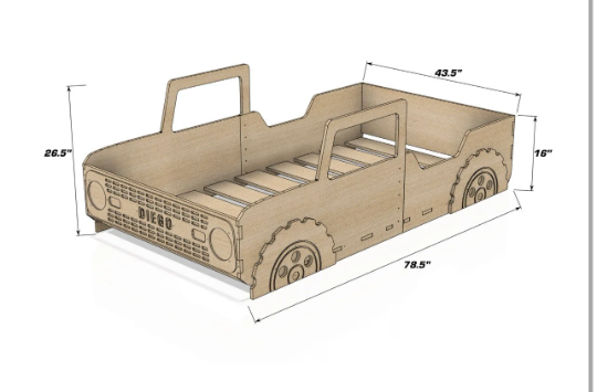 CAM V2 - Twin Size- Bronco Bed for Toddlers - Montessori Bed Twin - Montessori Floor Bed