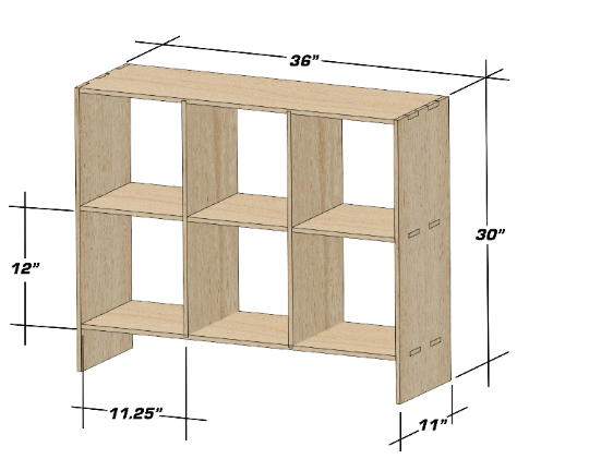 ETHAN - 36" Montessori Toy Storage Cube Shelf - Handmade Toy Storage - Montessori Wooden Furniture
