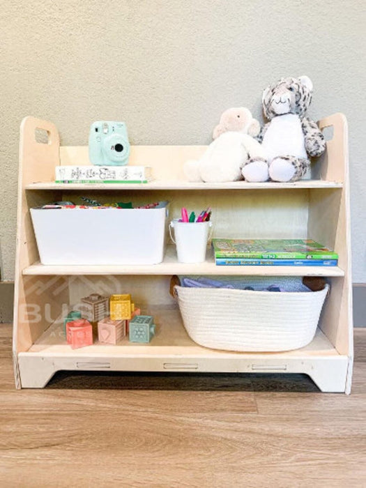 One (1) TOMI Montessori Toddler Bookshelf and Two (2) LUNA Large Montessori Toy Shelves