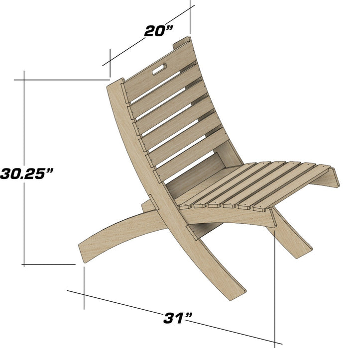 GABBY - Portable Nesting Lawn Chair - Portable Wooden Furniture - Lightweight Beach Chairs - Lawn Chairs - Patio Chairs