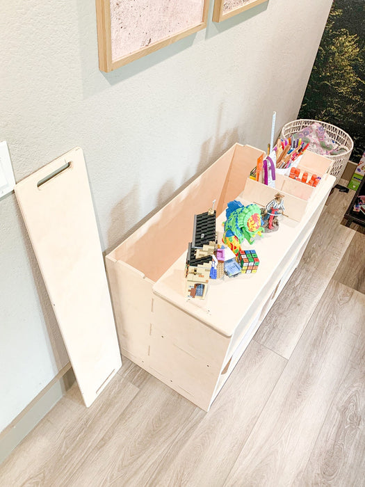 STELLA - Montessori 41" Toyshelf with Hidden Storage - Toddler Toy Shelf
