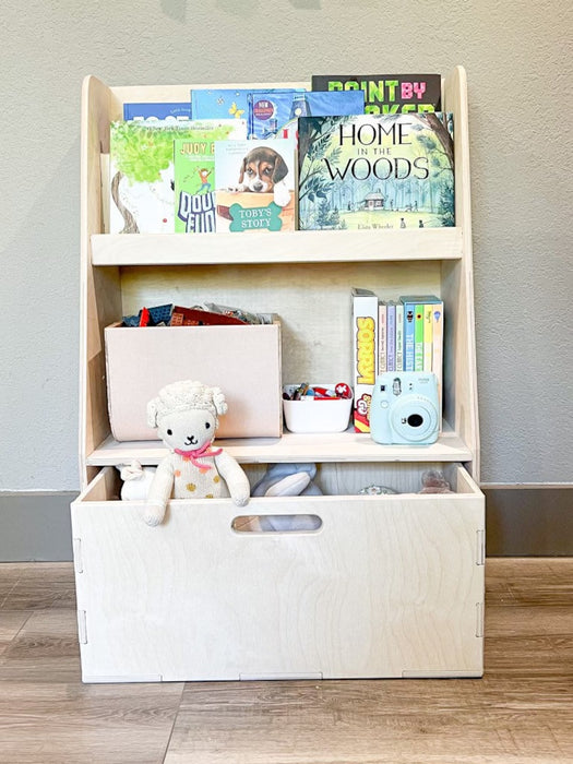 LEO - Montessori Book Display with Storage Toy Box - Toddler Bookcase