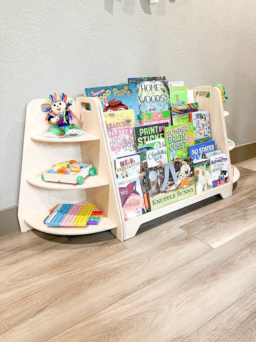 SHEA - Montessori Corner Toy Shelfs - Set of 2 - Toddler Toy Shelf’s - Montessori Wooden Furniture - Wooden ToyShelf