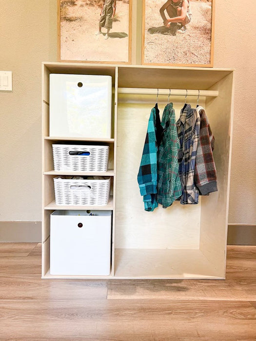 ROLAND - Minimalist Double-Sided Wardrobe w/Book Storage/Hidden Compartment - Perfect for Tight Space