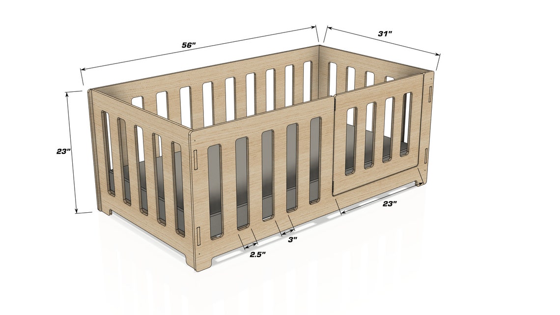 AVA- CRIB Size- Montessori Floor Bed for Toddlers