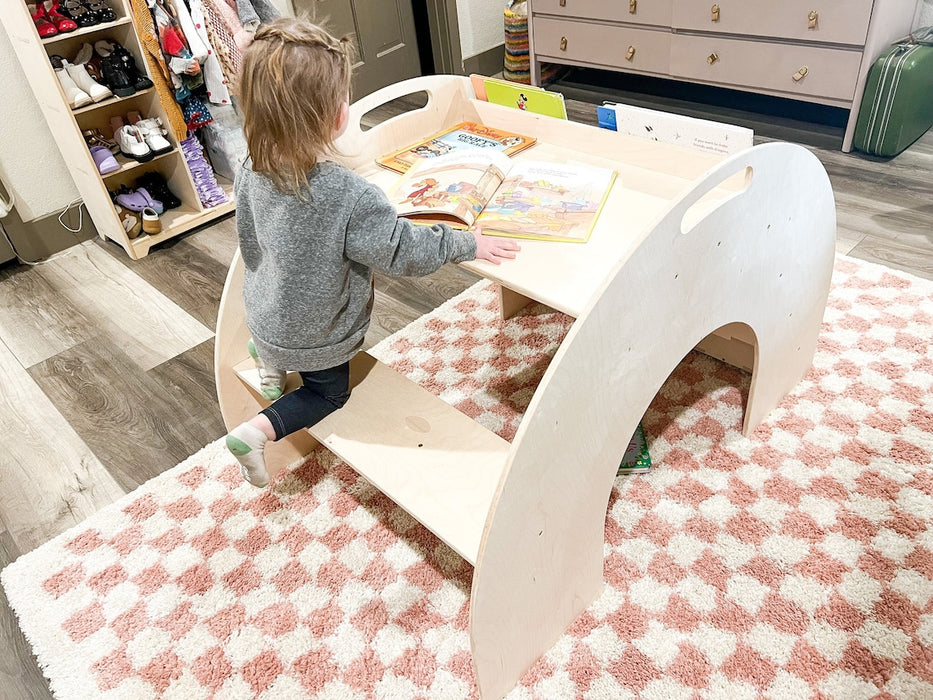 CREW - Large Montessori Bookshelf + Desk combo – Toddler Bookcase