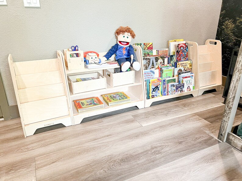 Custom Classroom bundle - (1) Large TOMI Bookshelf - (1) Large Luna Toy Shelf, (1 set of 2) MARTA shelves *As pictured*