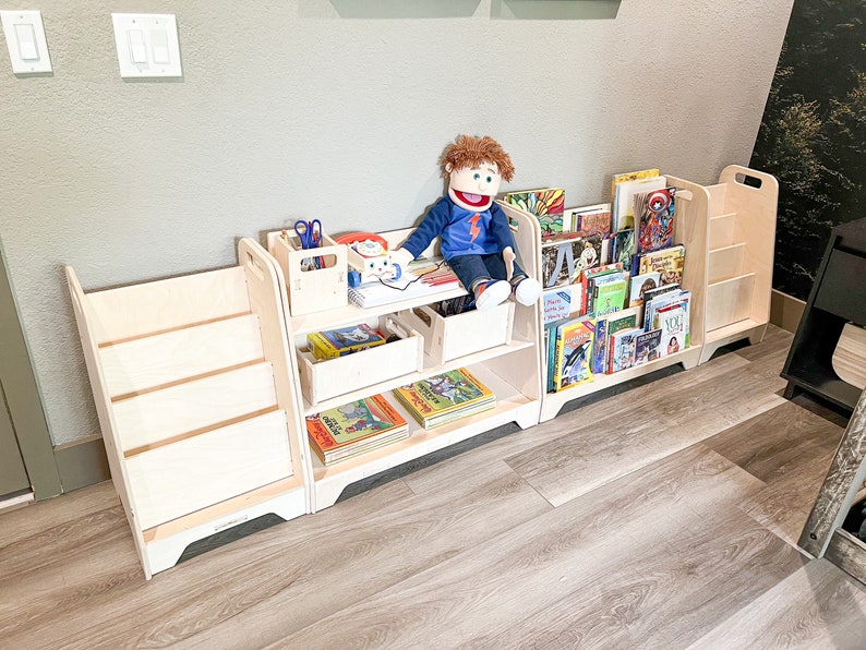Custom Classroom bundle - (1) Large TOMI Bookshelf - (1) Large Luna Toy Shelf, (1 set of 2) MARTA shelves *As pictured*