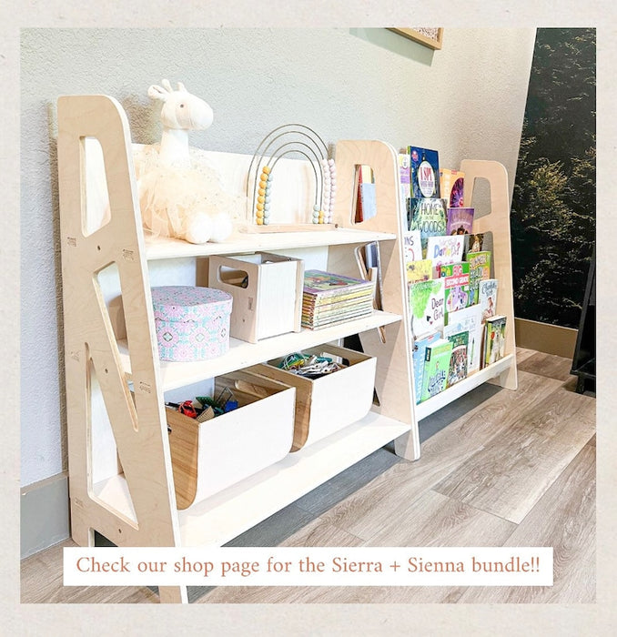 SIERRA - Large Montessori Bookshelf - Storage in Back