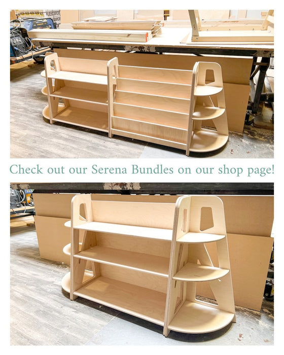Classroom Bundle - (1) Large SIENNA Toy Shelf - (1 set of 2) SERENA shelves *As pictured*