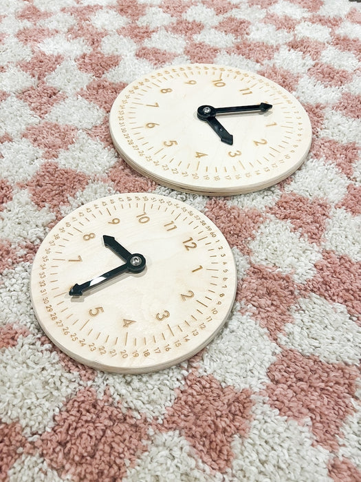 ROLLIE Montessori Wood Clock - Learning Clock - Toddler Gift